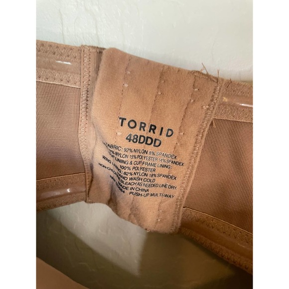 NEW Torrid | Light Brown Lace Push-Up Multi-Way Bra Size 48DDD - Picture 3 of 8